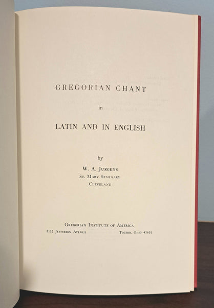 Gregorian Chant in Latin and in English