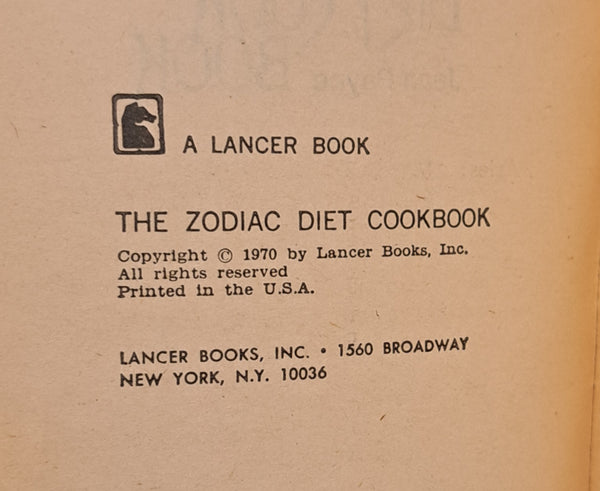The Zodiac Diet Cookbook