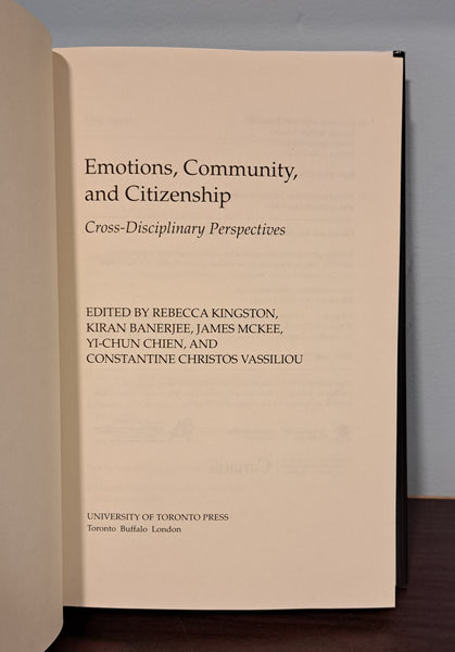 Emotions, Community, and Citizenship: Cross-Disciplinary Perspectives